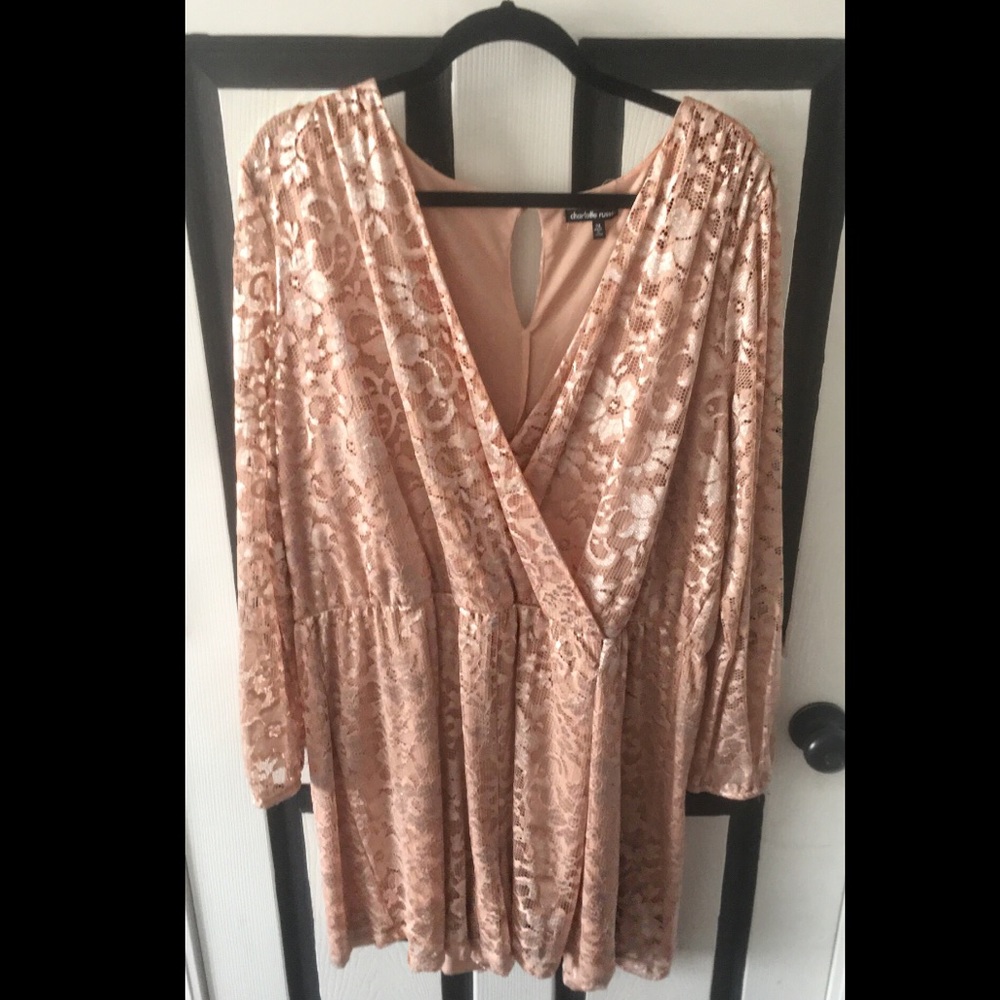 Charlotte Russe Pink Lace Romper